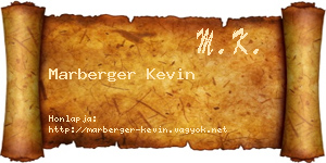 Marberger Kevin névjegykártya
